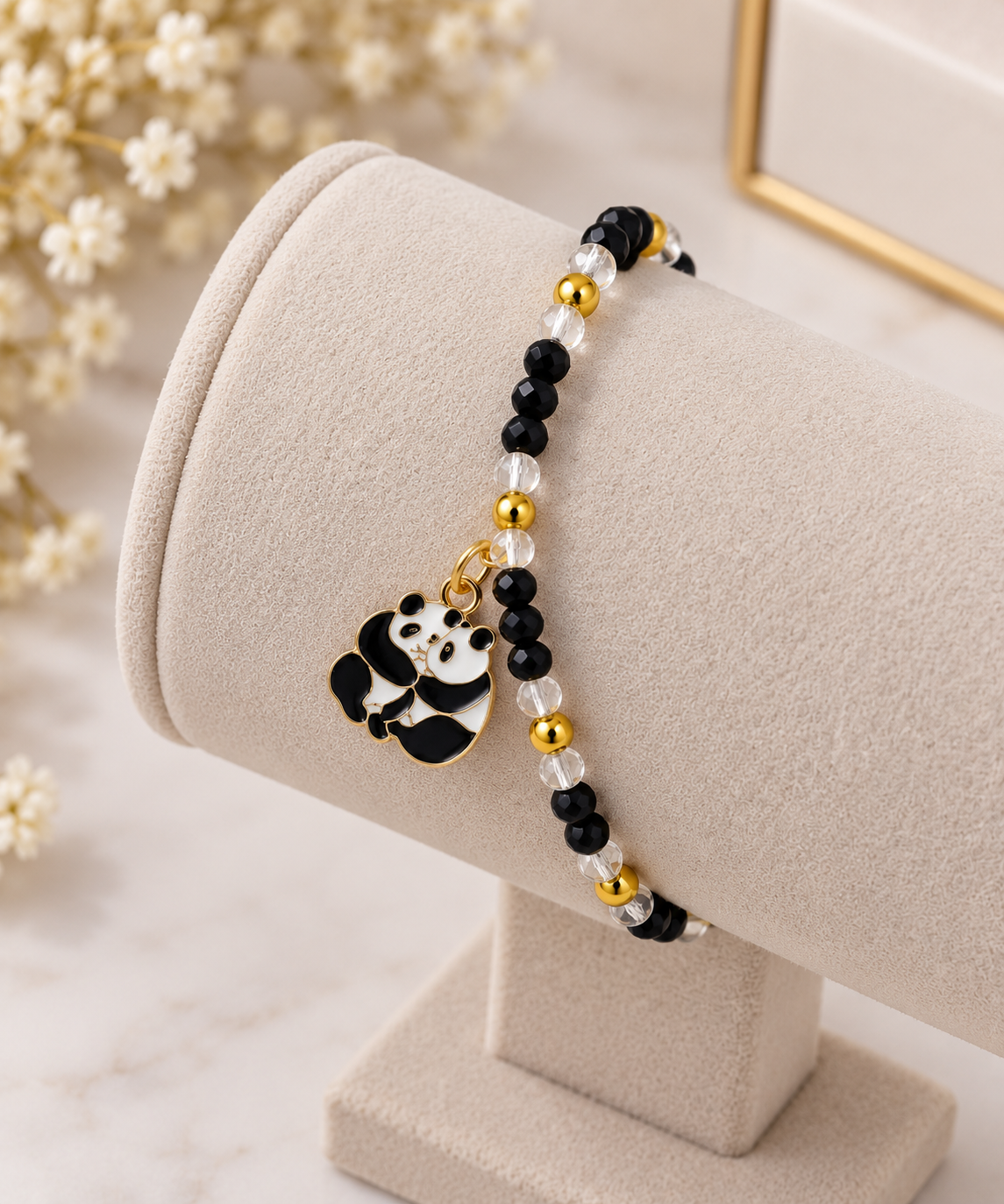 Cute Panda Charm Beaded Bracelet